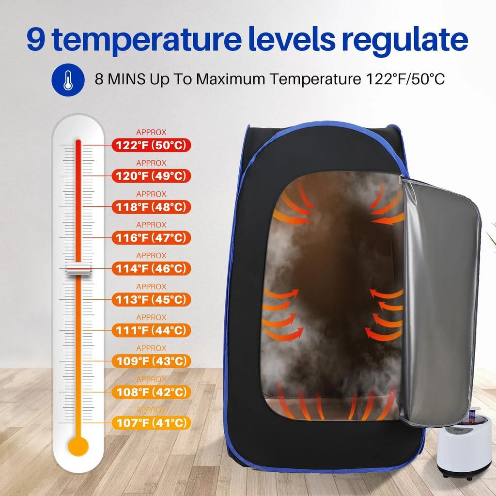 TOREAD Full Body Sauna 300D Canvas, Foldable Steam Saunas Tent with 2.6L & 1000W Steam Generator Remote Control