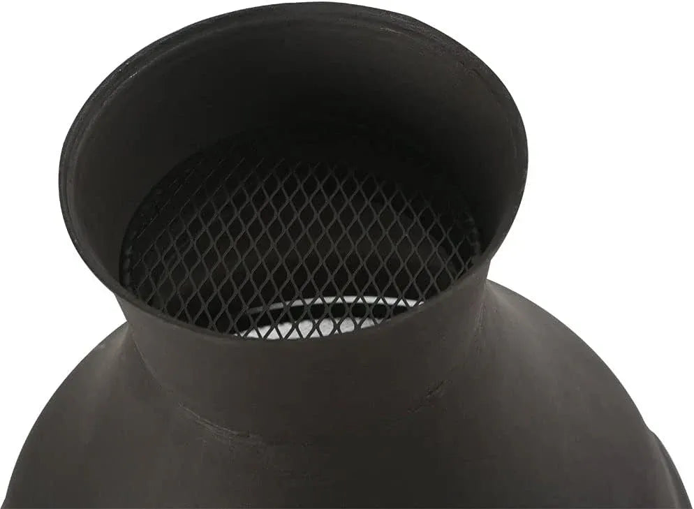 Wood Burning Fire Pits Chimenea Outdoor Fireplace Wooden Firepit, Brown-Black