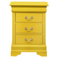 Passion Furniture Louis Philippe 3-Drawer Yellow Nightstand (29H x 16W x 21D)