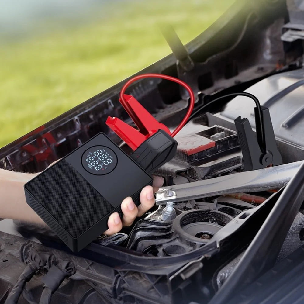 Jump Starter with Air Compressor,DFITO 1000A 12V Battery Jump Starter with 150PSI Digital Tire Inflator, Up to 8.5L Gas & 5.0L Diesel Engines, Visible LCD Screen
