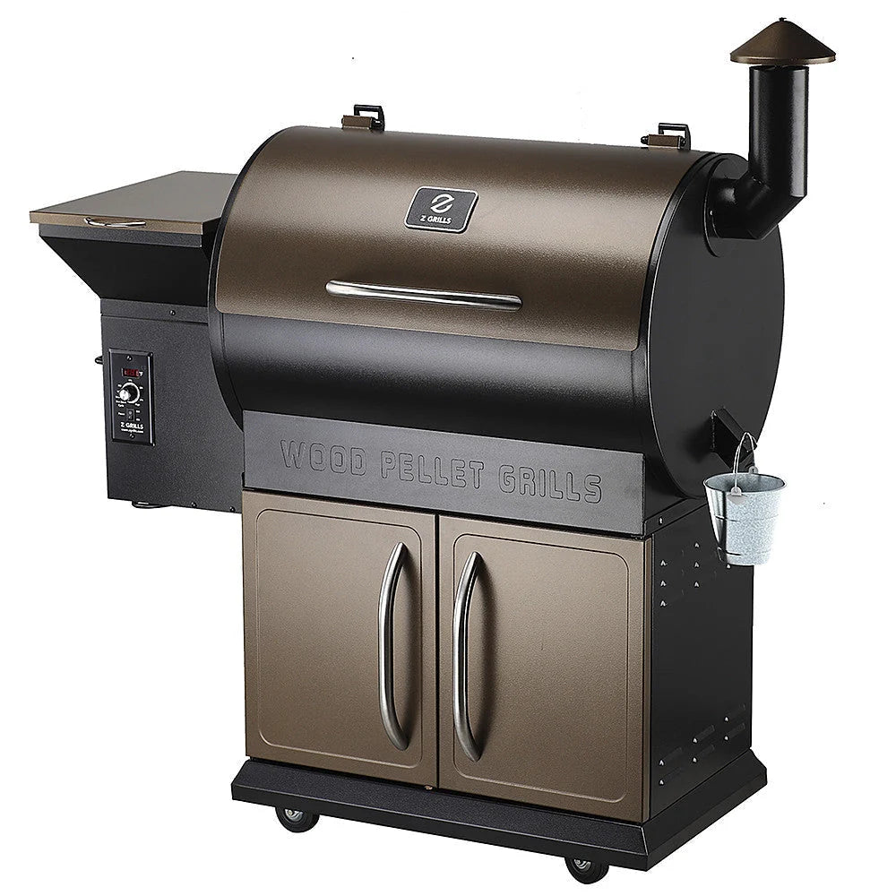 Z Grills ZPG-700D - Wood Pellet Grill and Smoker with Cabinet Storage 694 sq. in. - Bronze