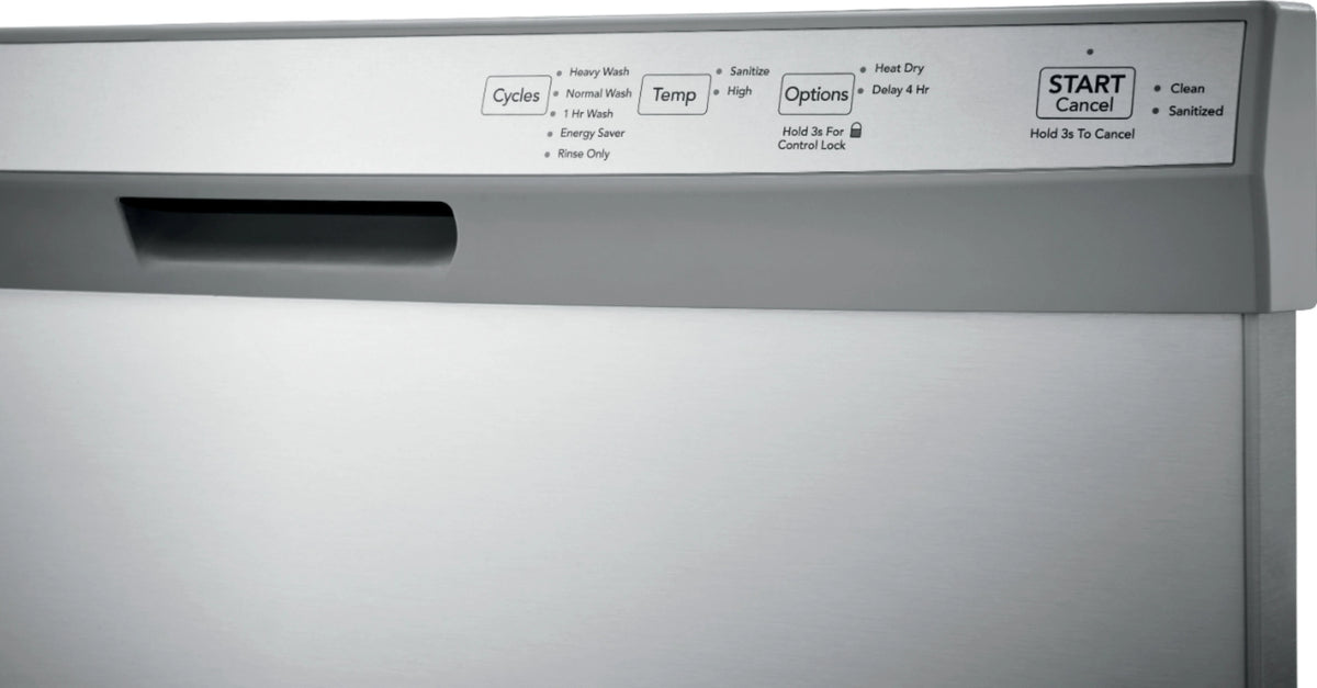Frigidaire - 24 Front Control Tall Tub Built-In Dishwasher - Stainless steel
