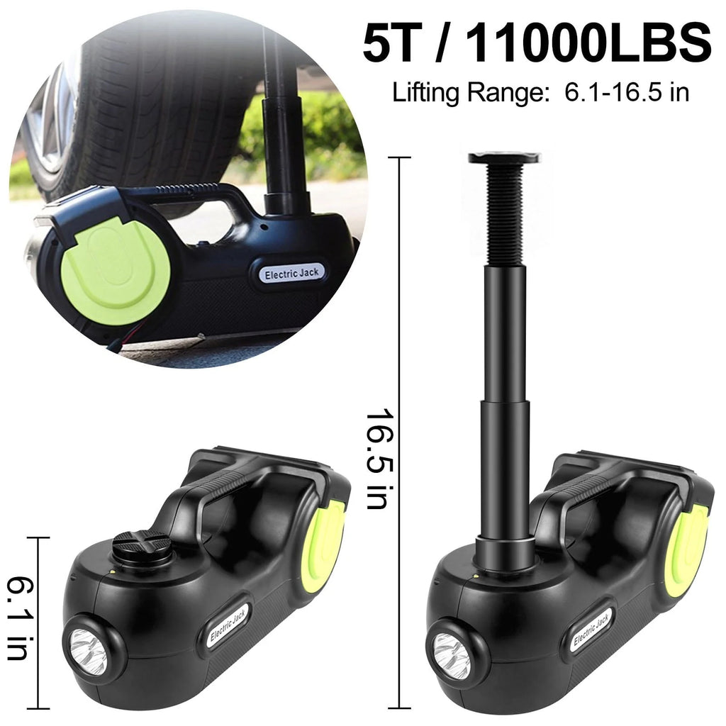 BENTISM Electric Car Jack 5 Ton Car Jack Hydraulic, Electric Floor Jack with Electric Impact Wrench, LED Light Hydraulic Jack Car Repair Tool, 155-530mm Lifting Range for SUV MPV Sedan Truck Repair
