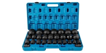BENTISM Impact Socket Set 3/4 , 29 Piece Impact Sockets, 6-Point Sockets, CR-M0, 3/4 Drive Socket Set Impact SAE 3/4 - 2-1/2 , Rugged Construction with a Storage Cage