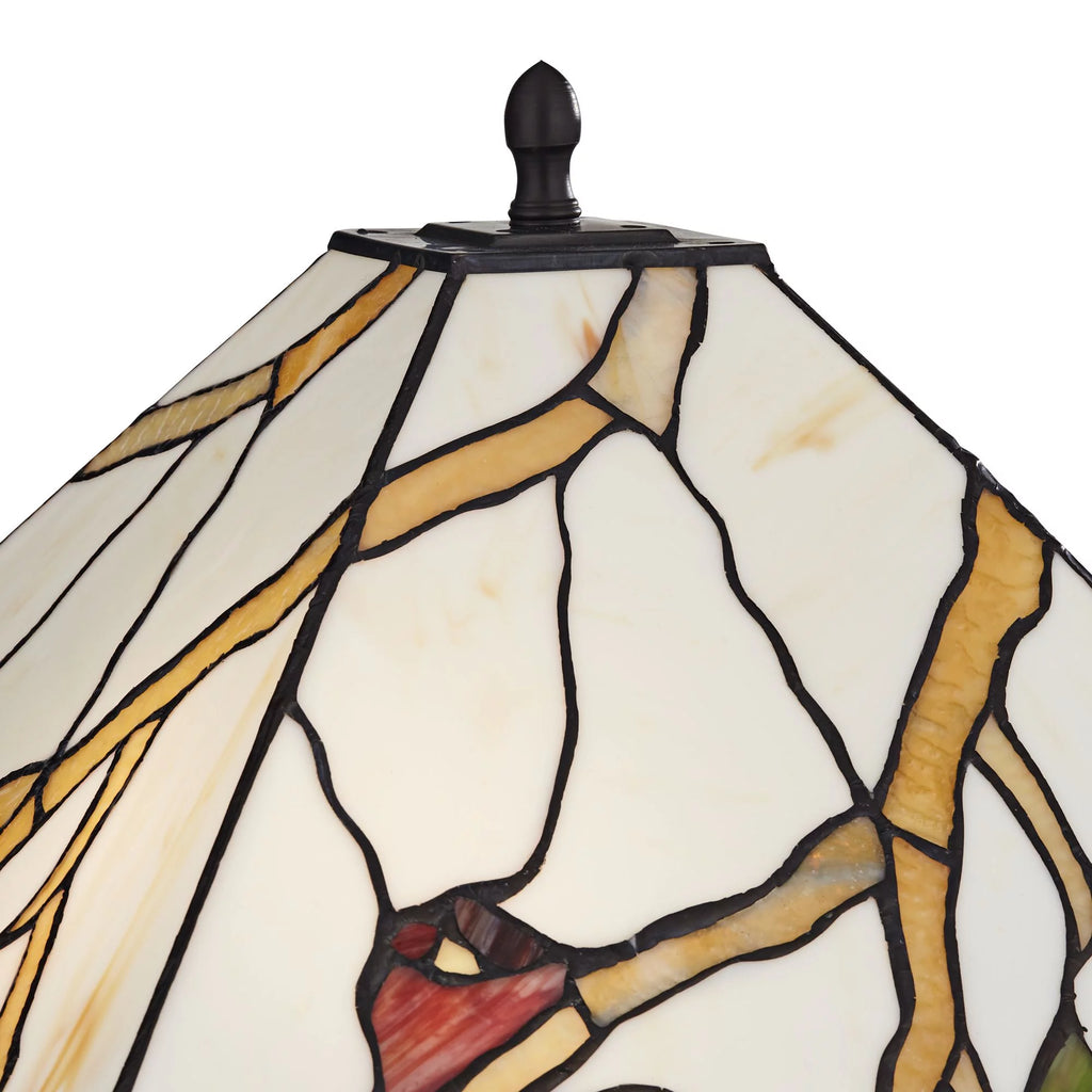 Robert Louis Tiffany Cherry Rustic Table Lamp 26 High Dark Bronze Cherry Blossom Stained Art Glass Shade for Bedroom Living Room Bedside Nightstand