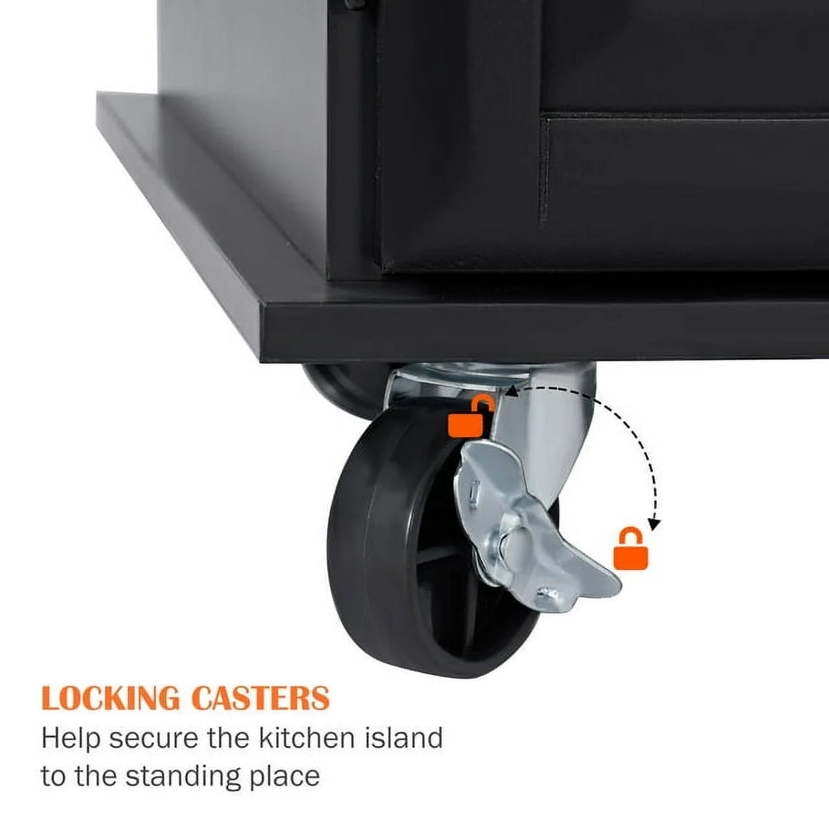 Soges 41.5 Kitchen Island Rolling Island Cart with Hidden Cabinet, Adjustable Shelves, and Towel Rails, Black