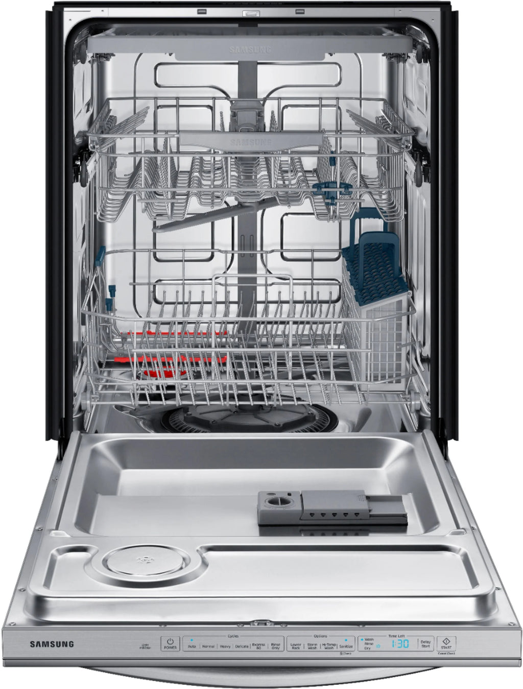 Samsung - StormWash 24 Top Control Built-In Dishwasher with AutoRelease Dry, 3rd Rack, 48 dBA - Stainless steel