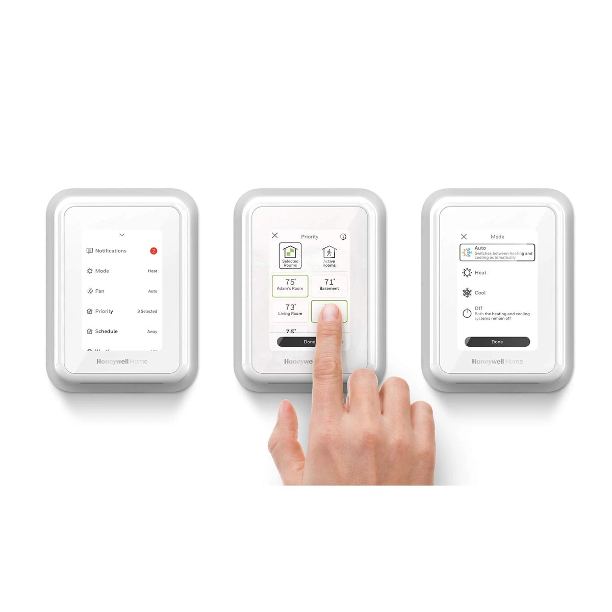 Honeywell Home T9 WiFi Smart Thermostat, Smart Room Sensor Ready, Touchscreen Display, Alexa and Google Assist White