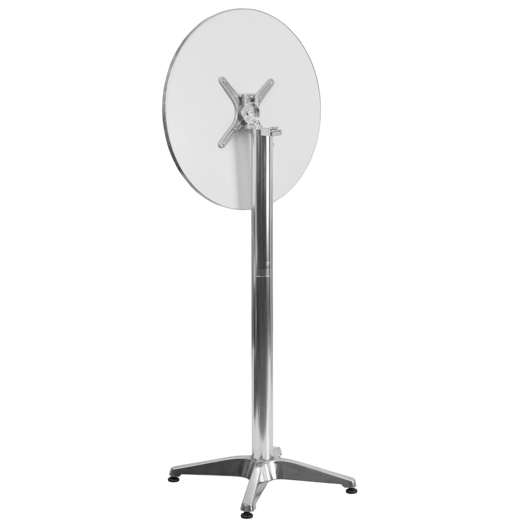 Flash Furniture 23.25 Round Aluminum Indoor-Outdoor Bar Height Table with Flip-Up Table