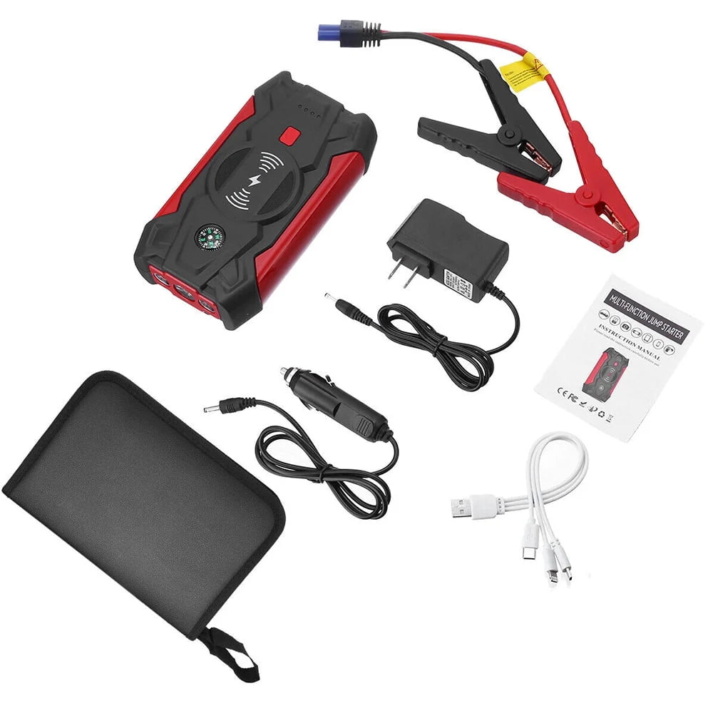 Xhy 39800mAh Car Jump Starter Portable Battery Pack Booster Jumper Box Emergency Start Wireless Charging Power Bank with LED Light