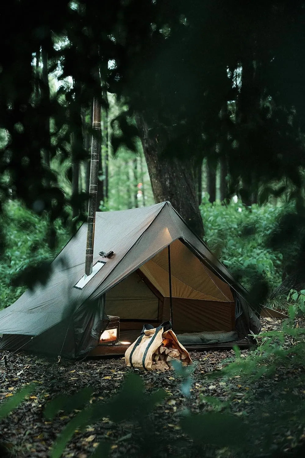 Hot Tent with Stove Jack â?4 Season Waterproof & Windproof Shelter for 1â? People, Lightweight for Camping, Hiking, Hunting & Fishing