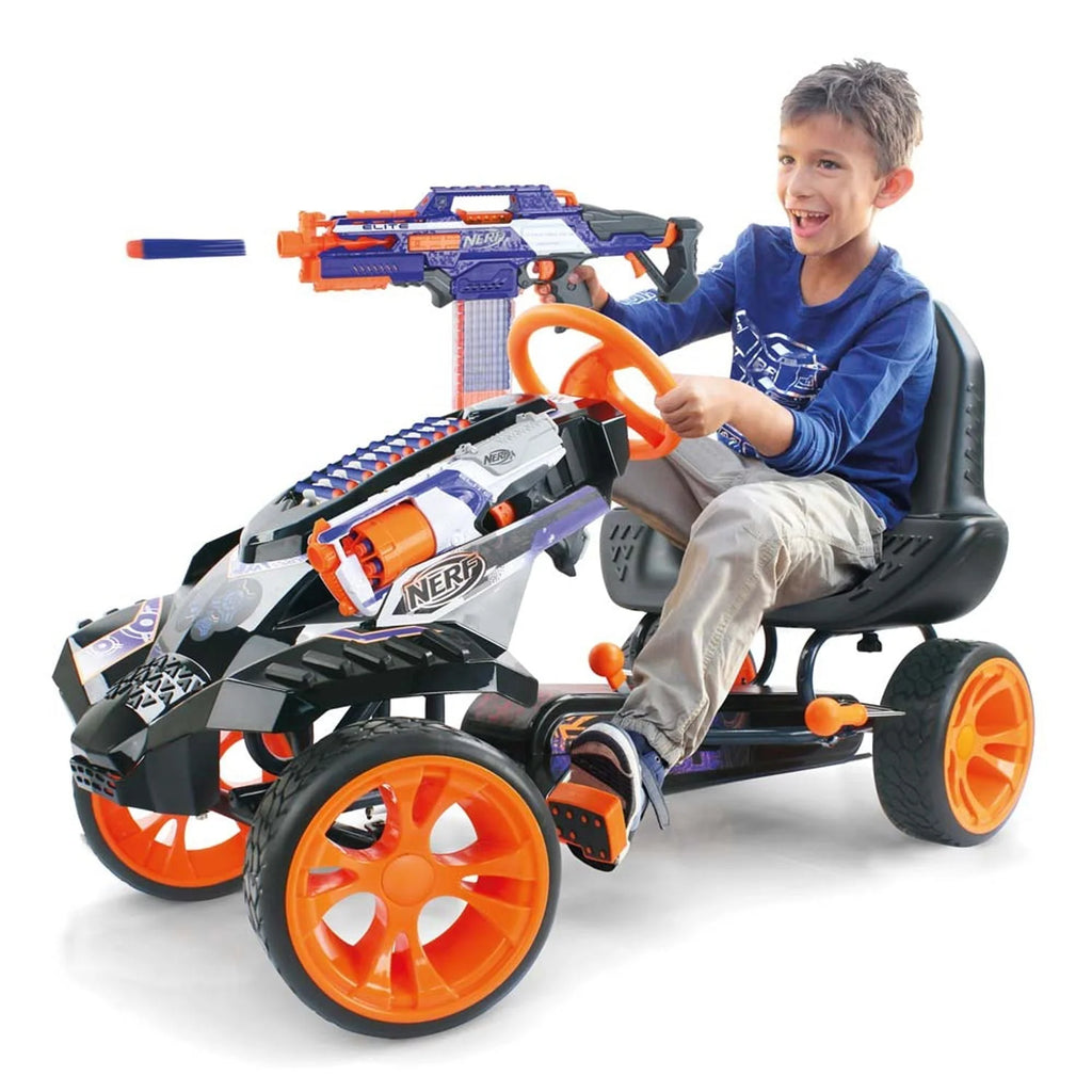 Nerf Battle Racer Ride-on Pedal Go-Kart for Boys and Girls, Multi-color