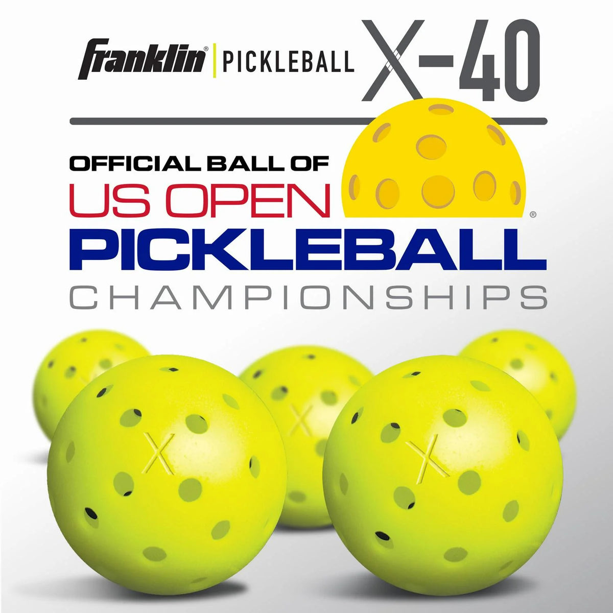 Franklin Sports Outdoor Pickleballs X40 Optic Yellow Balls 100 Pack