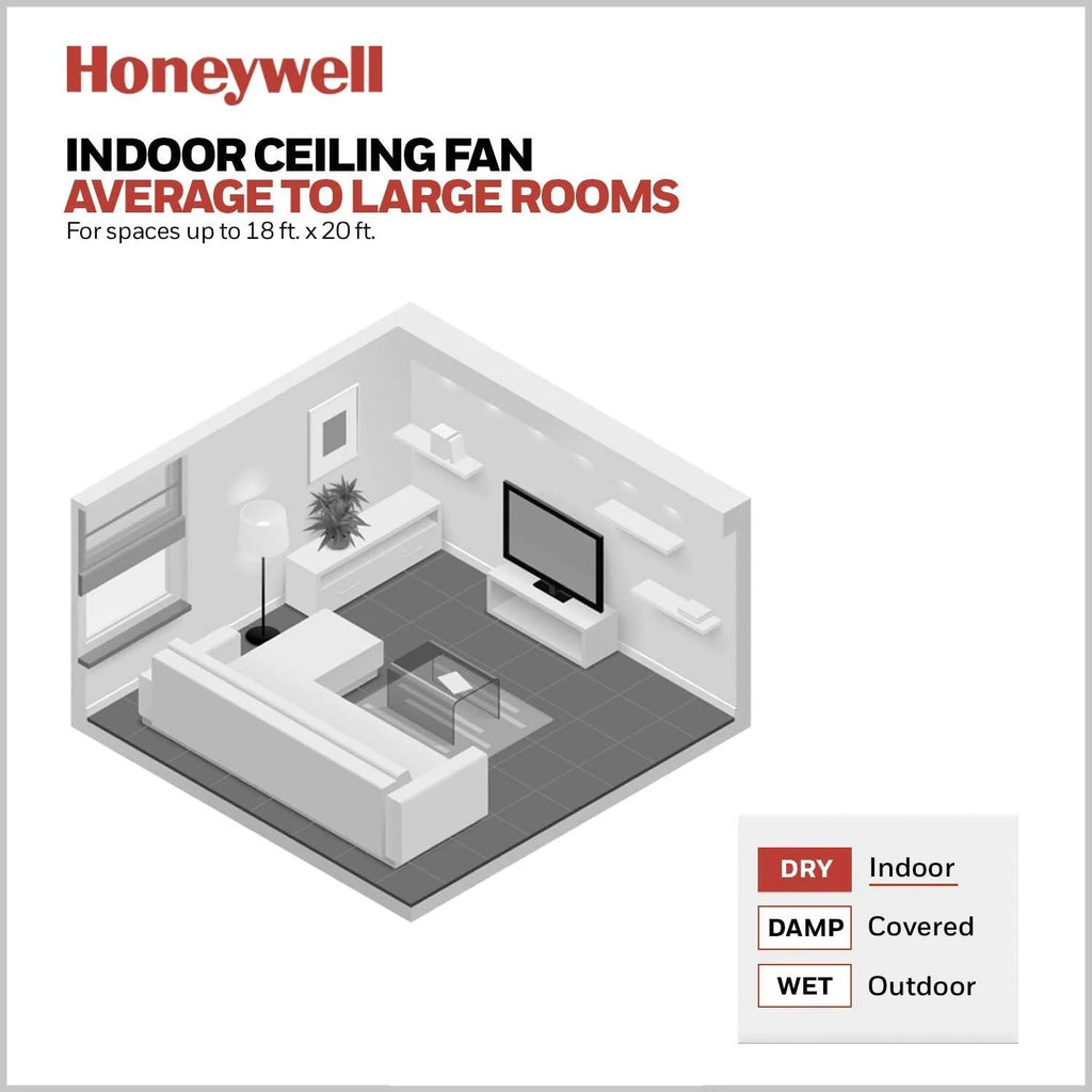 Honeywell Palm Valley 52 Bronze Tropical Ceiling Fan with 5 Palm Blades, 4 Arm Light Kit, Pull Chains & Reverse Airflow
