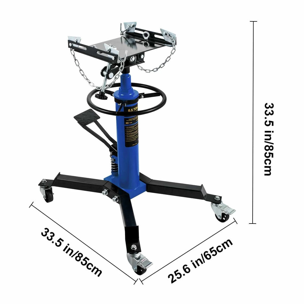 BENTISM Transmission Jack 1100 lbs 2-Stage Hydraulic High Lift Vertical Telescopic,Blue