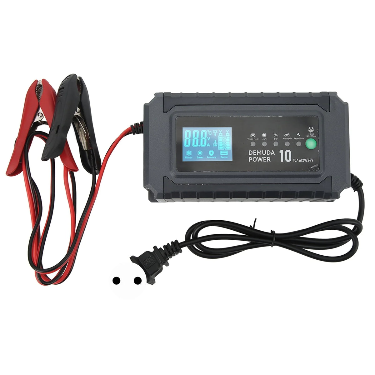 Smart Battery Charger Fully Automatic Intelligent Battery Charger Maintainer for 12V 24V EU Plug 220V