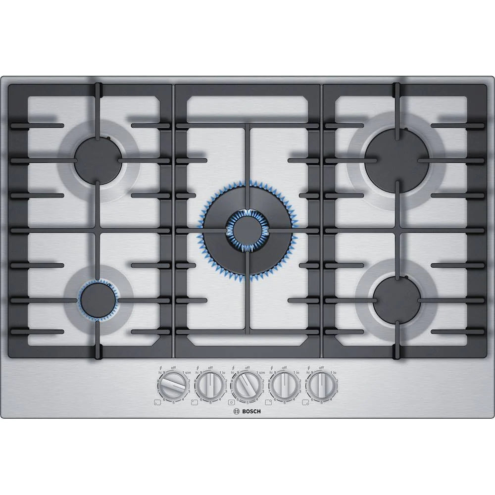 Bosch - 800 Series 30 Built-In Gas Cooktop with 5 burners - Silver
