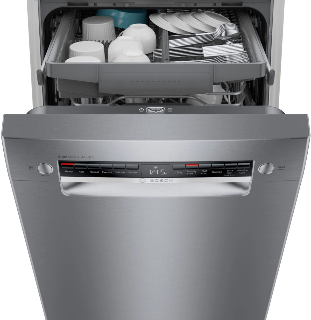 Bosch - 800 Series 18 Front Control Smart Built-In Stainless Steel Tub Dishwasher with 3rd Rack, 44 dBA - Stainless steel