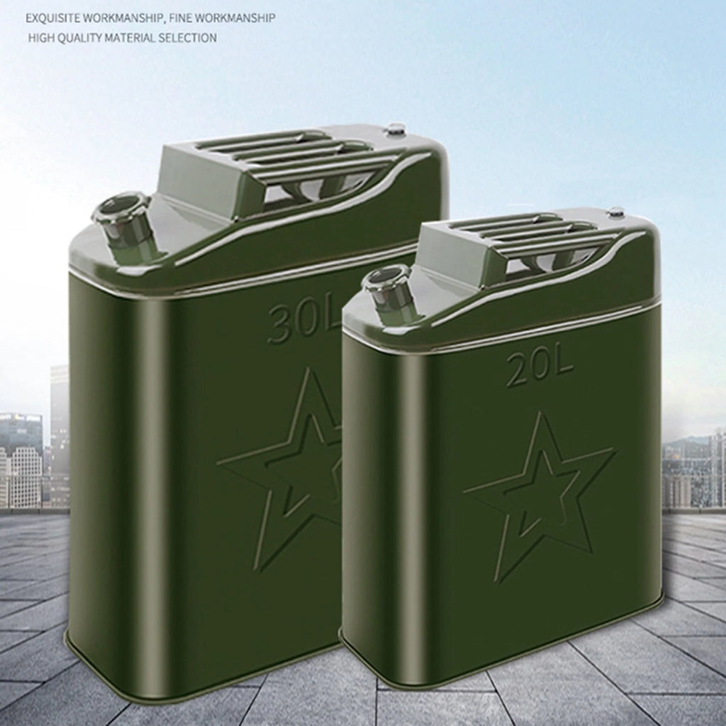 MoreChioce 20 Litre Metal Jerry Can Car Canister Holder Storage Tank with 3 Handles for Water Petrol Oil Water Alcohol