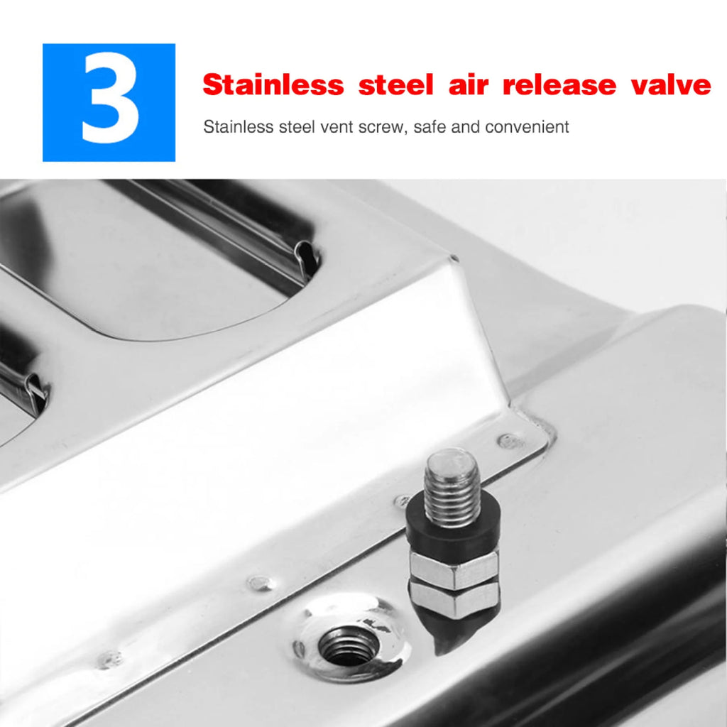 EUBUY 304 Stainless Steel Jerry Can Car Canister Holder Storage Tank with 3 Handles for Water Petrol Oil Water Alcohol 20L
