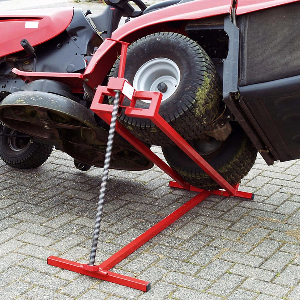 imerelez Easy Lawn Mower Lift for Riding Tractors , 800 Lbs Capacity Lawn Tractor Lifter, Ride-on Mower, Lawn Tractor Lift, Lawn Tractor + 45° Tilt Adjustable, red