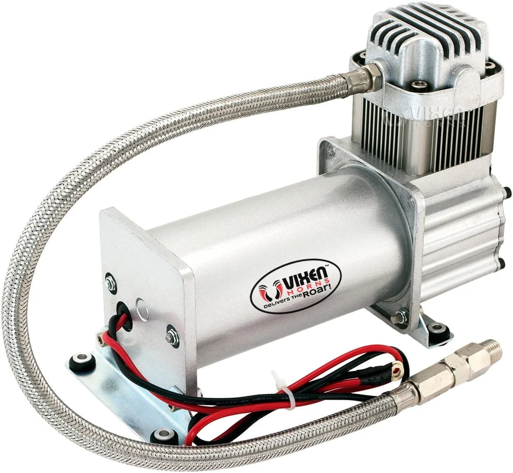 Vixen Horns Heavy Duty Onboard Air Compressor 150 PSI. Universal Replacement for Truck/Car Train Horn/Suspension/Ride/Bag kit/System. Fits All 12v Vehicles like Semi/Pickup Trucks VXC8101