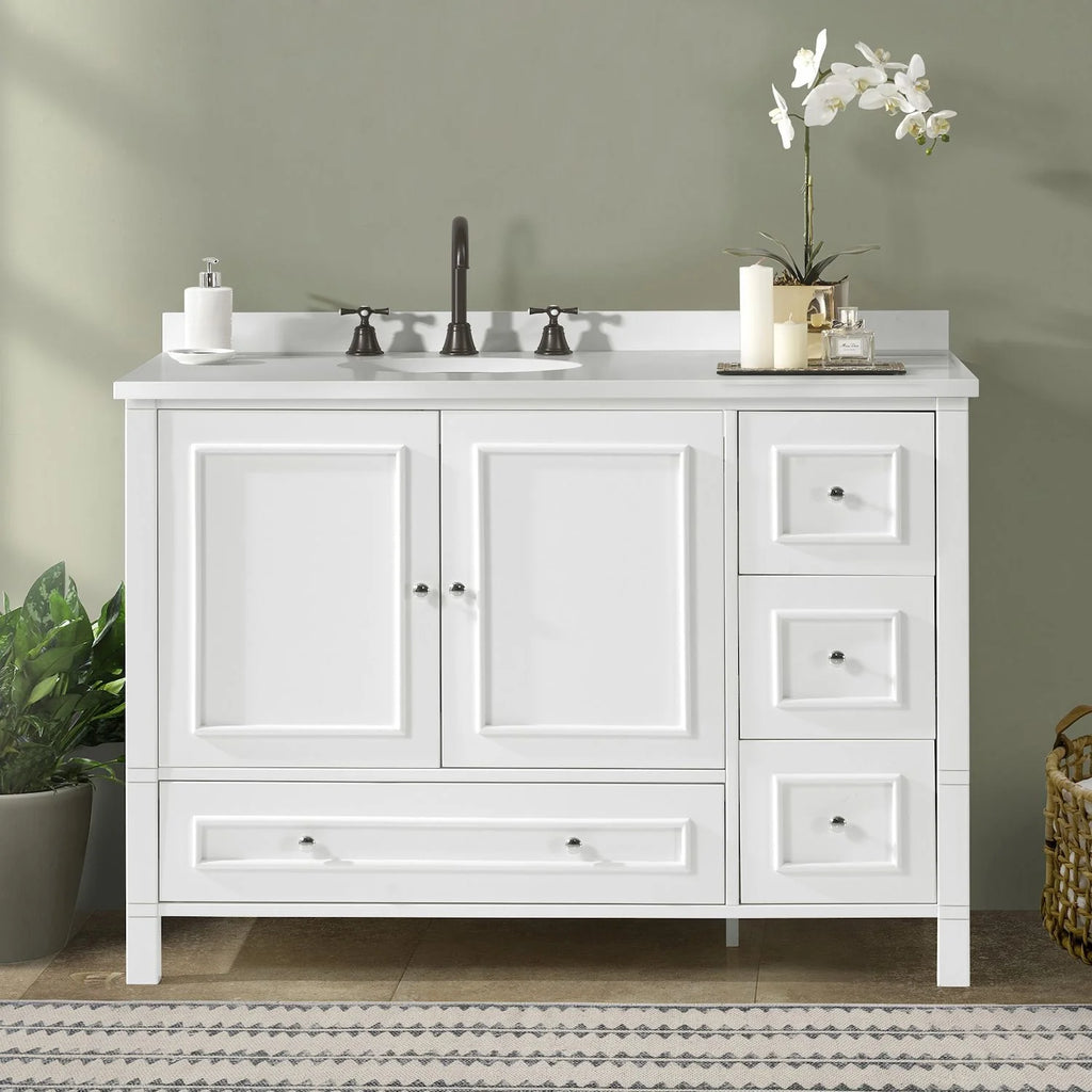 Alaterre Furniture Williamsburg White Vanity Cabinet