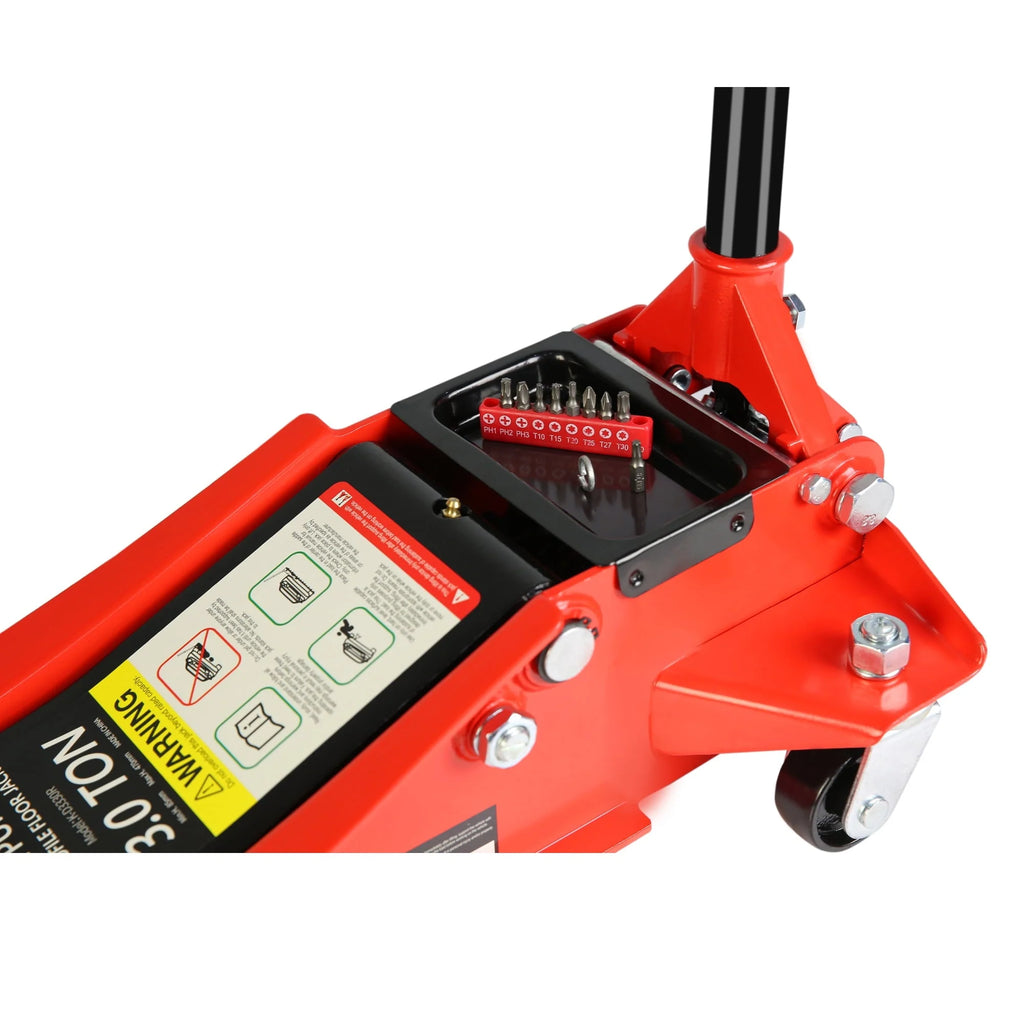 DSstyles 3 Ton Hydraulic Floor Jack Dual Pump 6600 Lb Capacity Lifting Range 3.3-18.5 Low Profile Service Jack for Quickly Car Lift