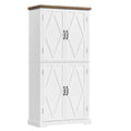 HOSTACK 64 Pantry Cabinet, Tall Kitchen Pantry Storage Cabinet, Modern Farmhouse Bathroom Storage Cabinet, Large Bookcase, 4 Doors|Adjustable Shelves, for Dining Room, Living Room, Home Office, White