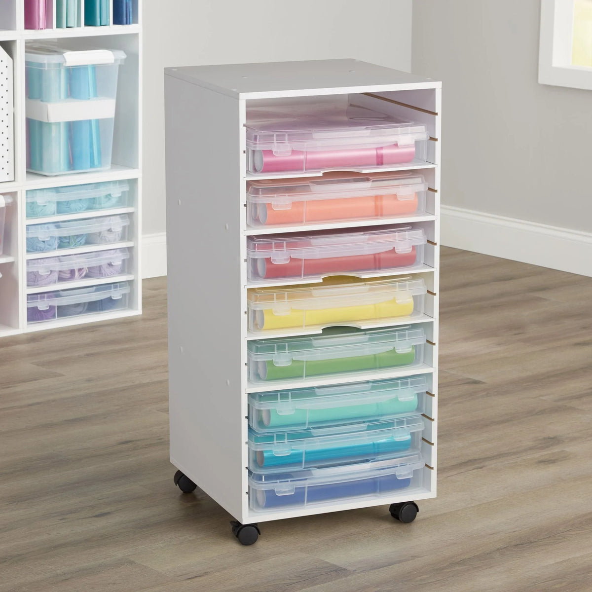 Simply Tidy Modular Mobile Panel Tower， White