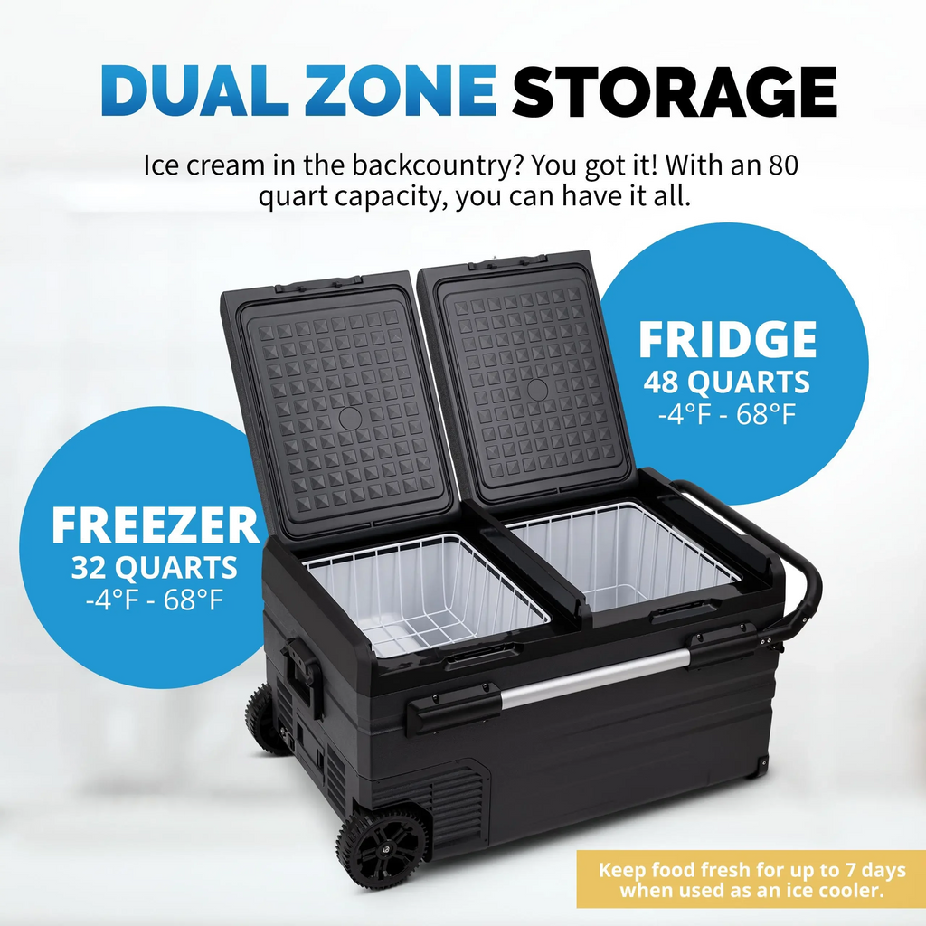 NewAir 12V/24V DC Portable 80 Qt. Electric Car Camping Cooler