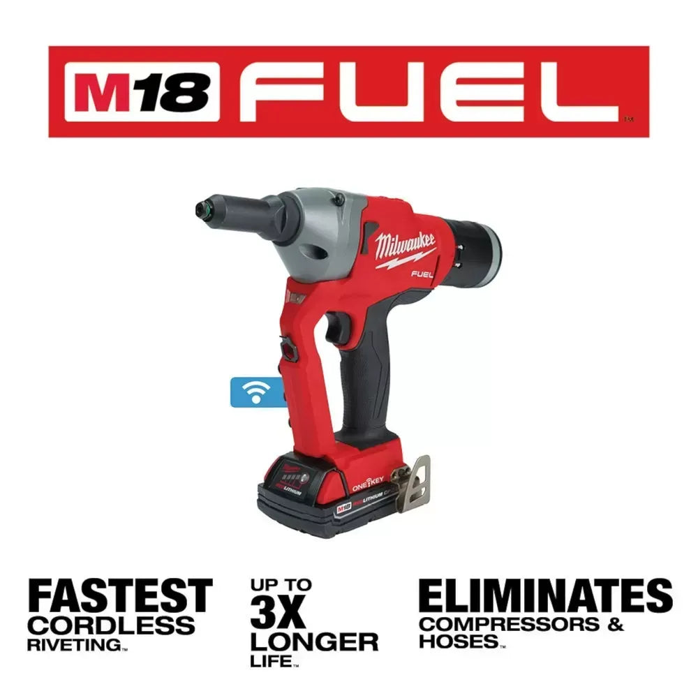 Milwaukee 2660-22CT M18 FUEL 18V 1/4 Li-Ion Blind Rivet Tool Kit w/ ONE-KEY