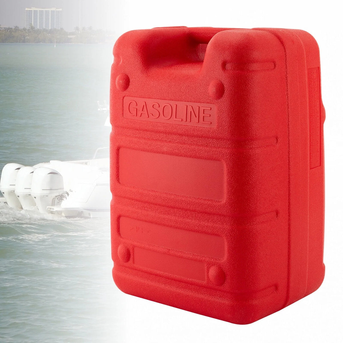 TFCFL Red 6.34 Gallons Portable Boat Fuel Tank Marine Outboard Fuel Tank/Fuel Line