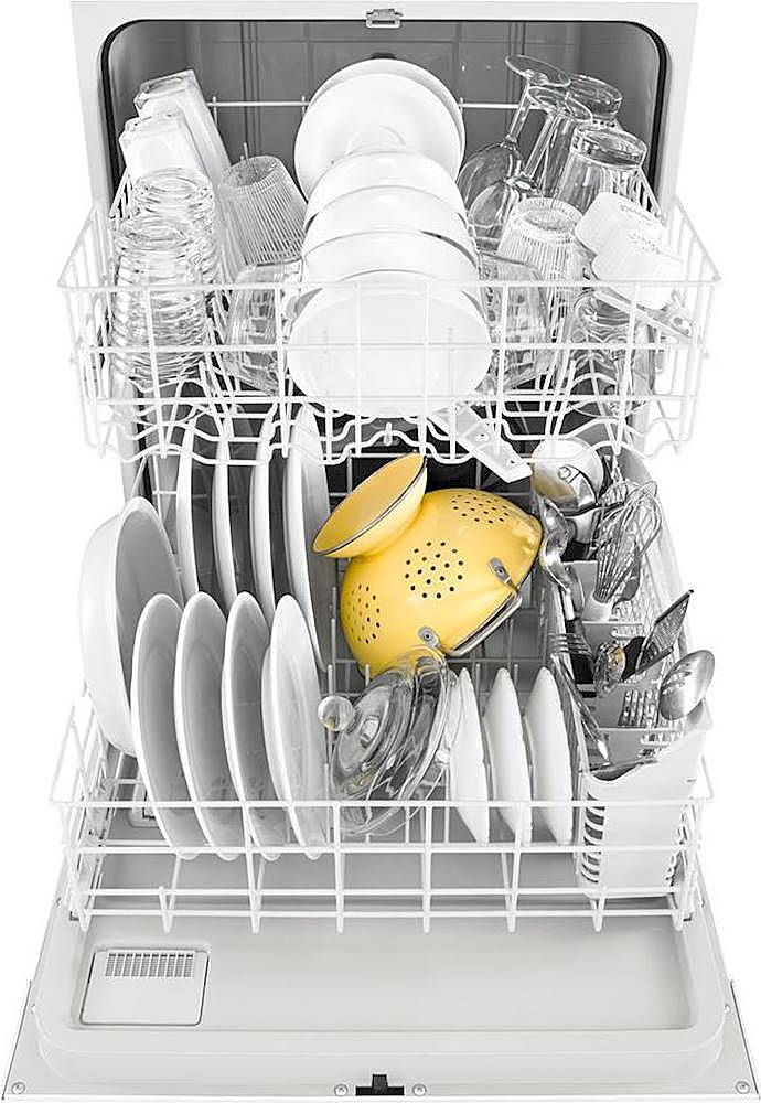 Whirlpool - 24 Front Control Built-In Dishwasher with 1-Hour Wash Cycle, 55dBA - White