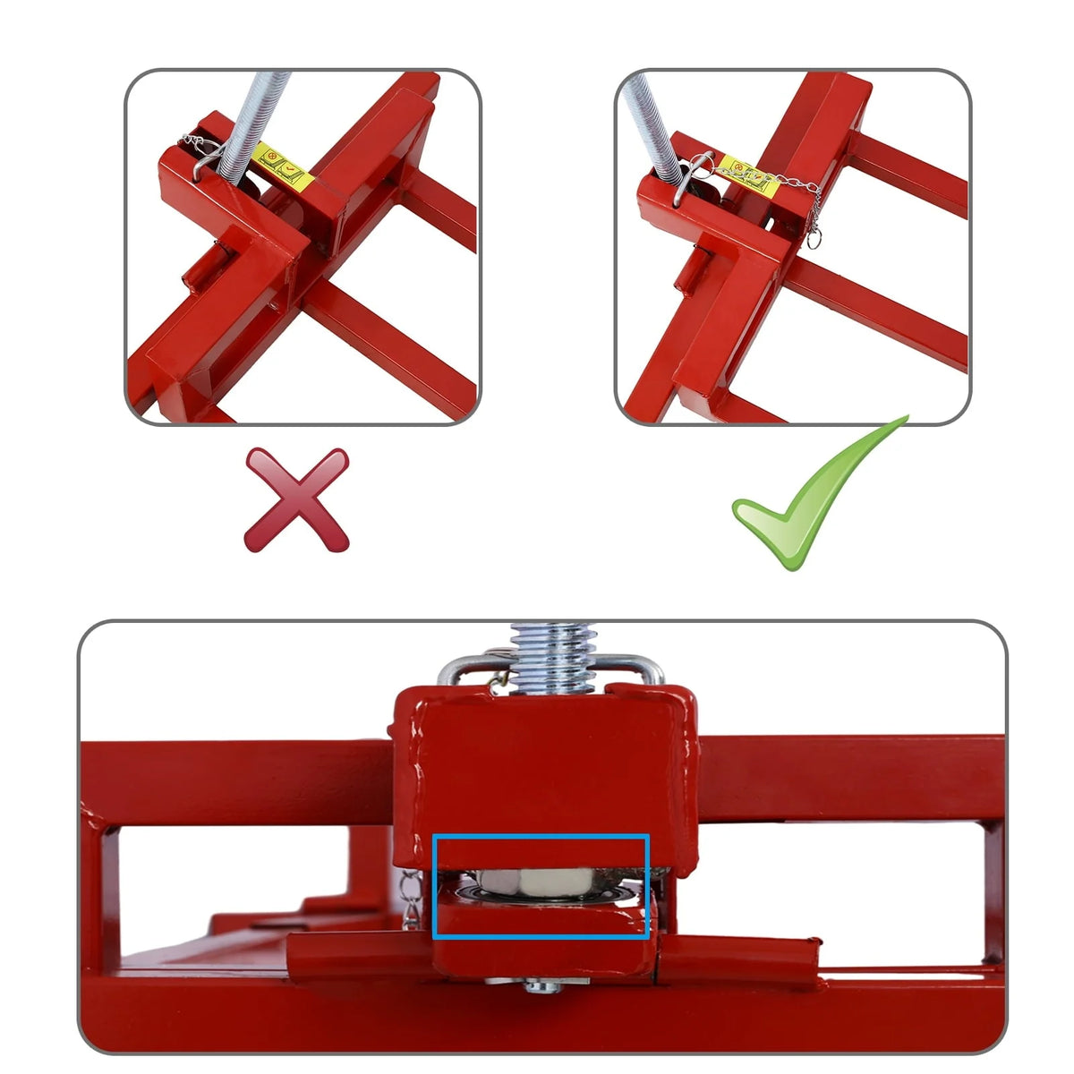 imerelez Easy Lawn Mower Lift for Riding Tractors , 800 Lbs Capacity Lawn Tractor Lifter, Ride-on Mower, Lawn Tractor Lift, Lawn Tractor + 45° Tilt Adjustable, red