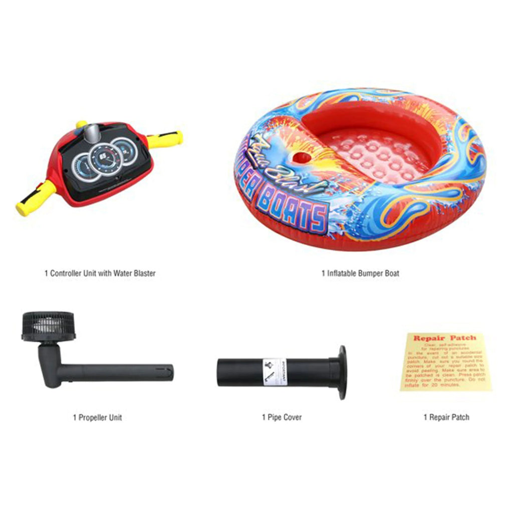 Banzai Aqua Blast Motorized Bumper Boat Inflatable Pool Float Water Toy, Red💝 Last Day For Clearance