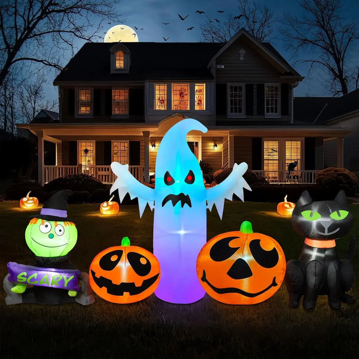 11FT Wide Halloween Inflatables Archway Outdoor Decorations, Inflatable Clown Arch Blow Up Halloween Decorations Built-in Projection LED Light for Halloween Decor Front Yard Garden Lawn Party