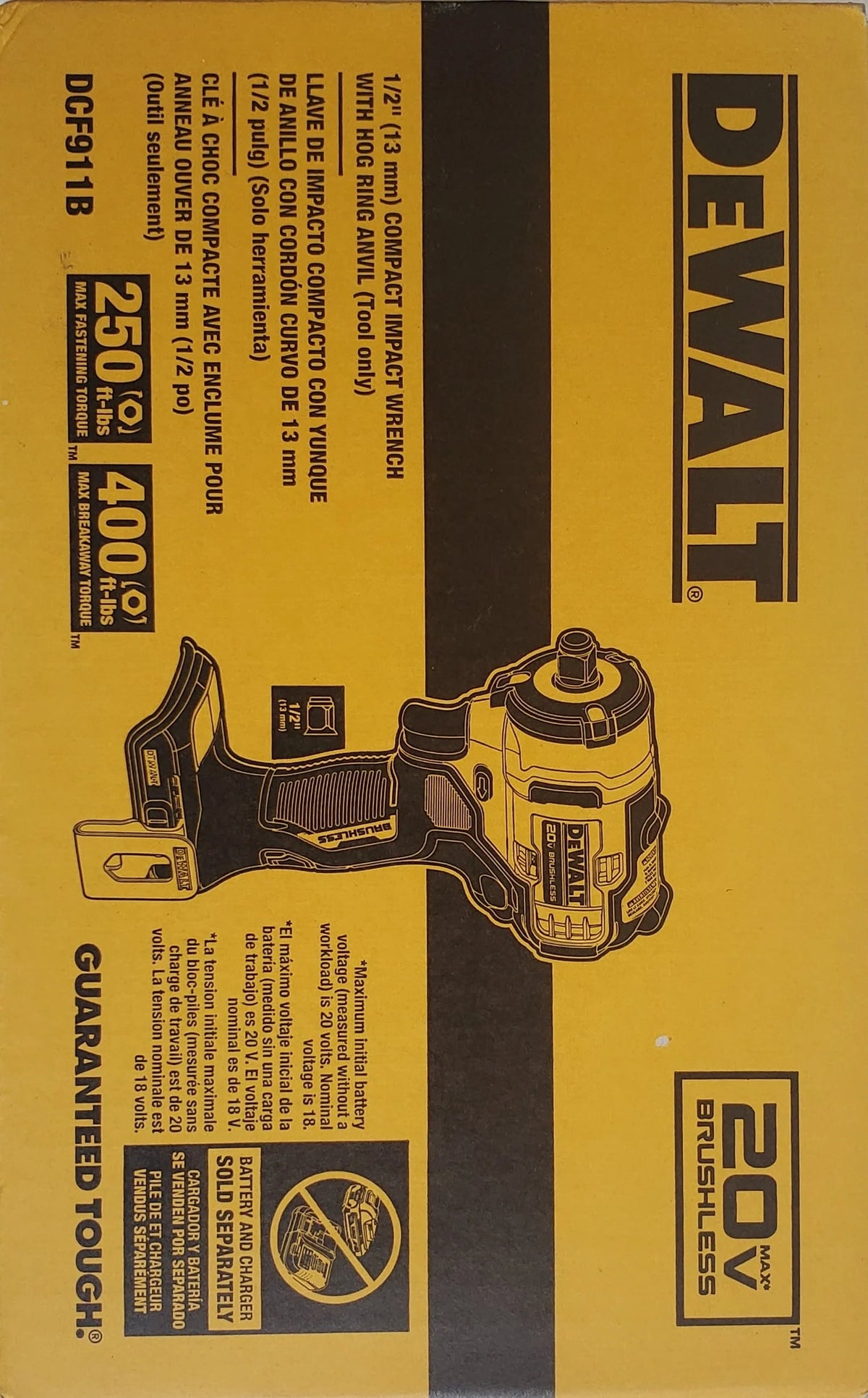Dewalt DCF911B 20V MAX 1/2 Cordless Impact Wrench