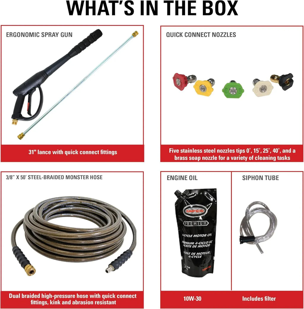 Cleaning 4200 PSI Gas Pressure Washer, 4.0 GPM Power Washer for Commercial Use, Honda GX390 Engine, 50-Foot Steel-Braided Hose, Aluminum Series, 49-State (ALH4240)