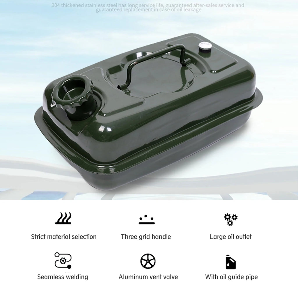EUBUY 5L Metal Jerry Can 304 Stainless Steel Motorcycle Canister Holder Storage Tank with Handle for Water Petrol Oil Water Alcohol