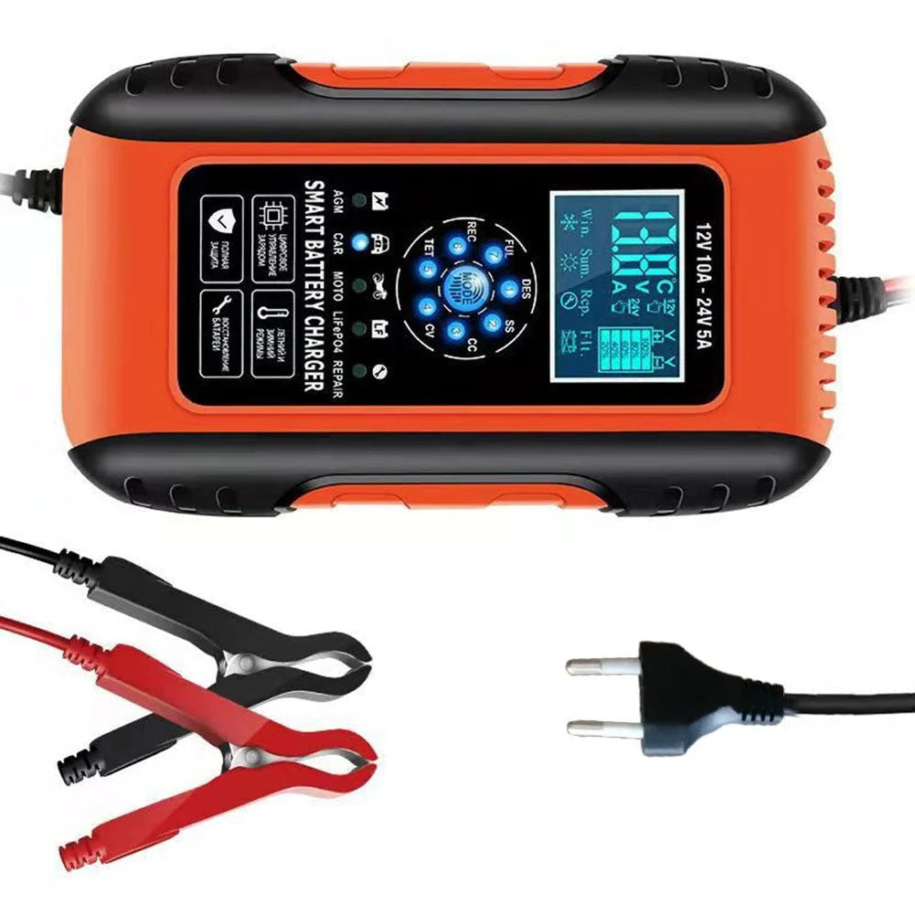 12/24V Car Automatic Battery Charger AGM GEL Intelligent Pulse Repair Starter