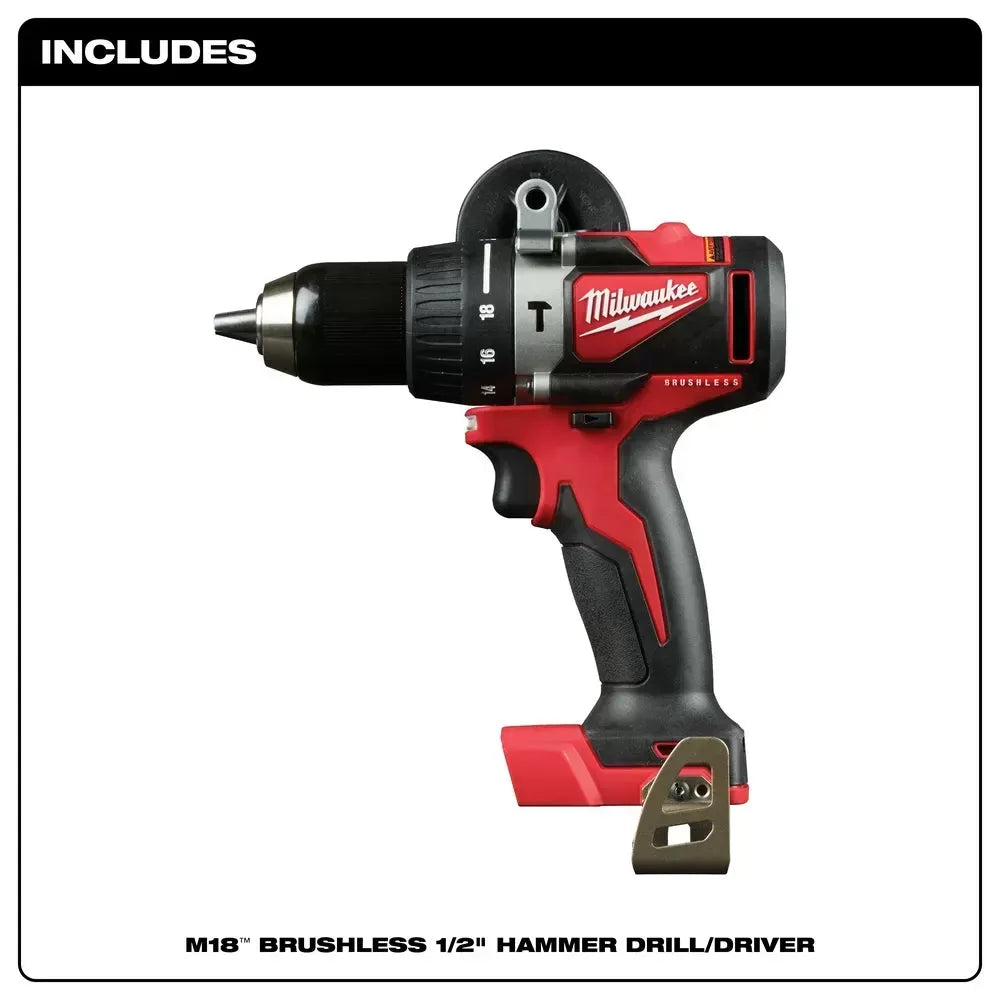 Milwaukee Pre-Sale 2902-20 M18 18V 1/2-Inch Brushless Hammer Drill - Bare Tool