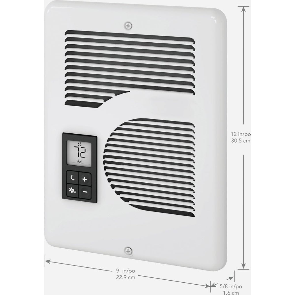 Energy Plus Wall Heater, Digital Thermostat, 240/208/120V, White
