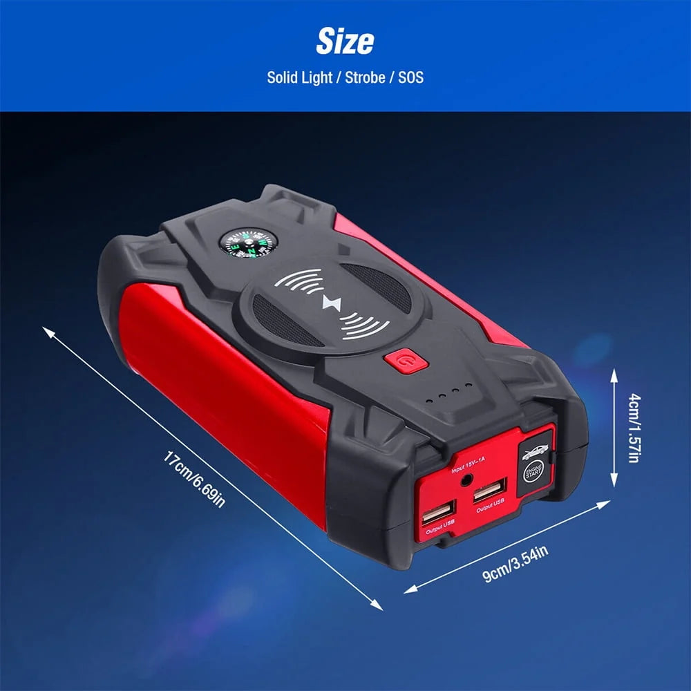 Xhy 39800mAh Car Jump Starter Portable Battery Pack Booster Jumper Box Emergency Start Wireless Charging Power Bank with LED Light