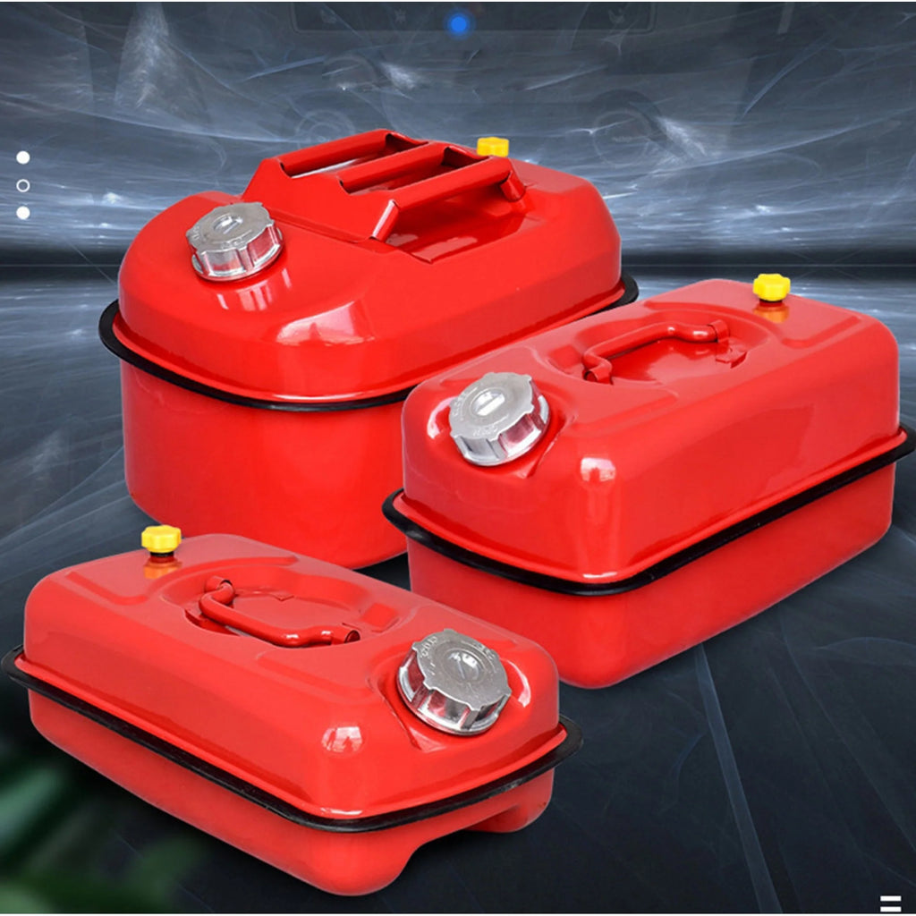 MoreChioce 20L Red Metal Jerry Can Car Canister Holder Storage Tank with 3 Handles for Water Petrol Oil Water Alcohol