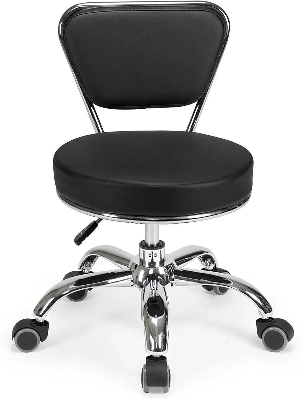 Dayton Garage Rolling Seat (Black) Pneumatic, Short Stool with Adjustable Height 13-15, Perfect for Garage Task, Home Cleaning, Bathroom Short Seat, Technician Task