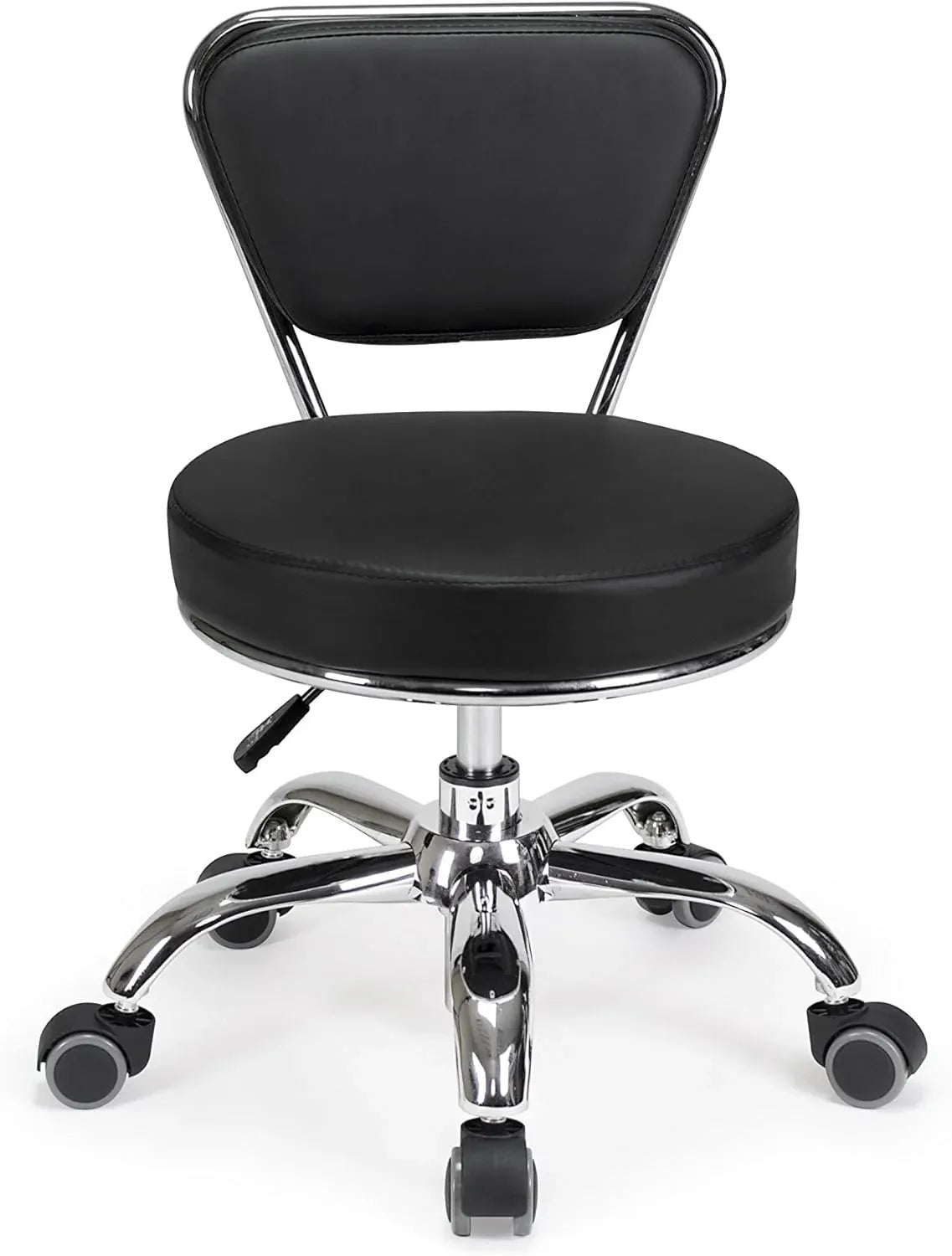 Dayton Garage Rolling Seat (Black) Pneumatic, Short Stool with Adjustable Height 13-15, Perfect for Garage Task, Home Cleaning, Bathroom Short Seat, Technician Task