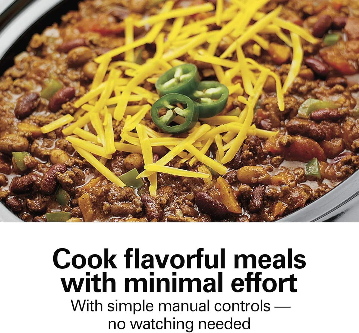 Hamilton Beach 7-Quart Portable Slow Cooker Serves 8+, Dishwasher Safe Crock, Lid Latch Strap for Travel, Brushed Silver