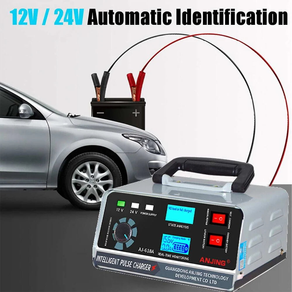 JahyShow Heavy Duty Smart Car Battery Charger: 400W 12V/24V Powerhouse for All Vehicles