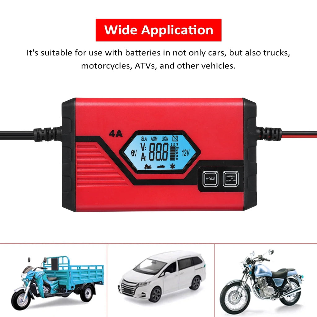 Spirastell Charger,Battery With Lcd Battery 4 Amp Screen Battery Maintainer With Lcd Screen Battery Maintainer Car 4 Amp 6v/12v Amp 6v/12v Battery Maintainer Car Atv Car Battery 4 Lcd Screen Battery